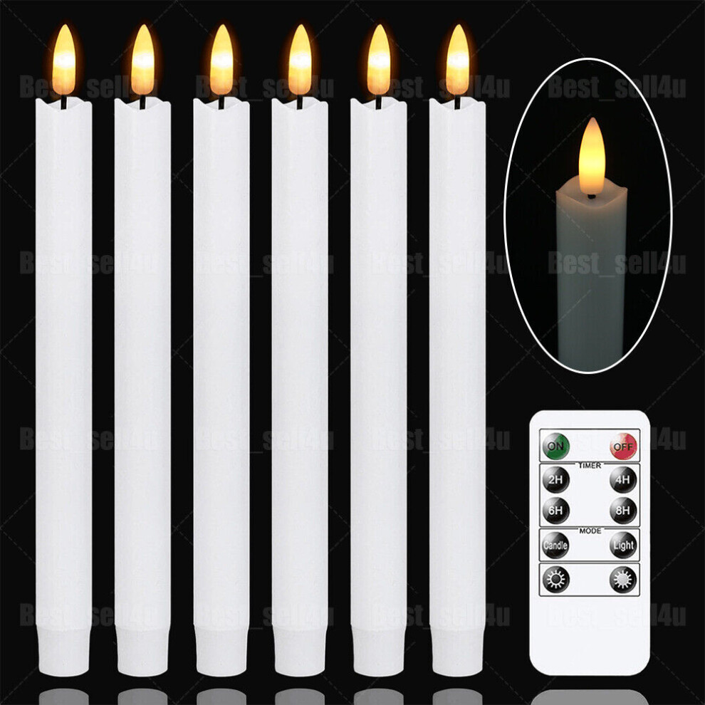 Set Of 6 Flameless Led Candles Flickering Led Candles With Timer Remote Control 3545974773132