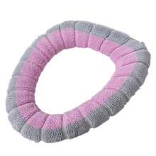 Double Color Soft Toilet Seat Cover Pad Warmer Stretchable Thicker Washable Cloth