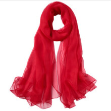 Solid Color Silk Feeling Scarf Fashion Scarves Wrap Long Lightweight Shawls for Women