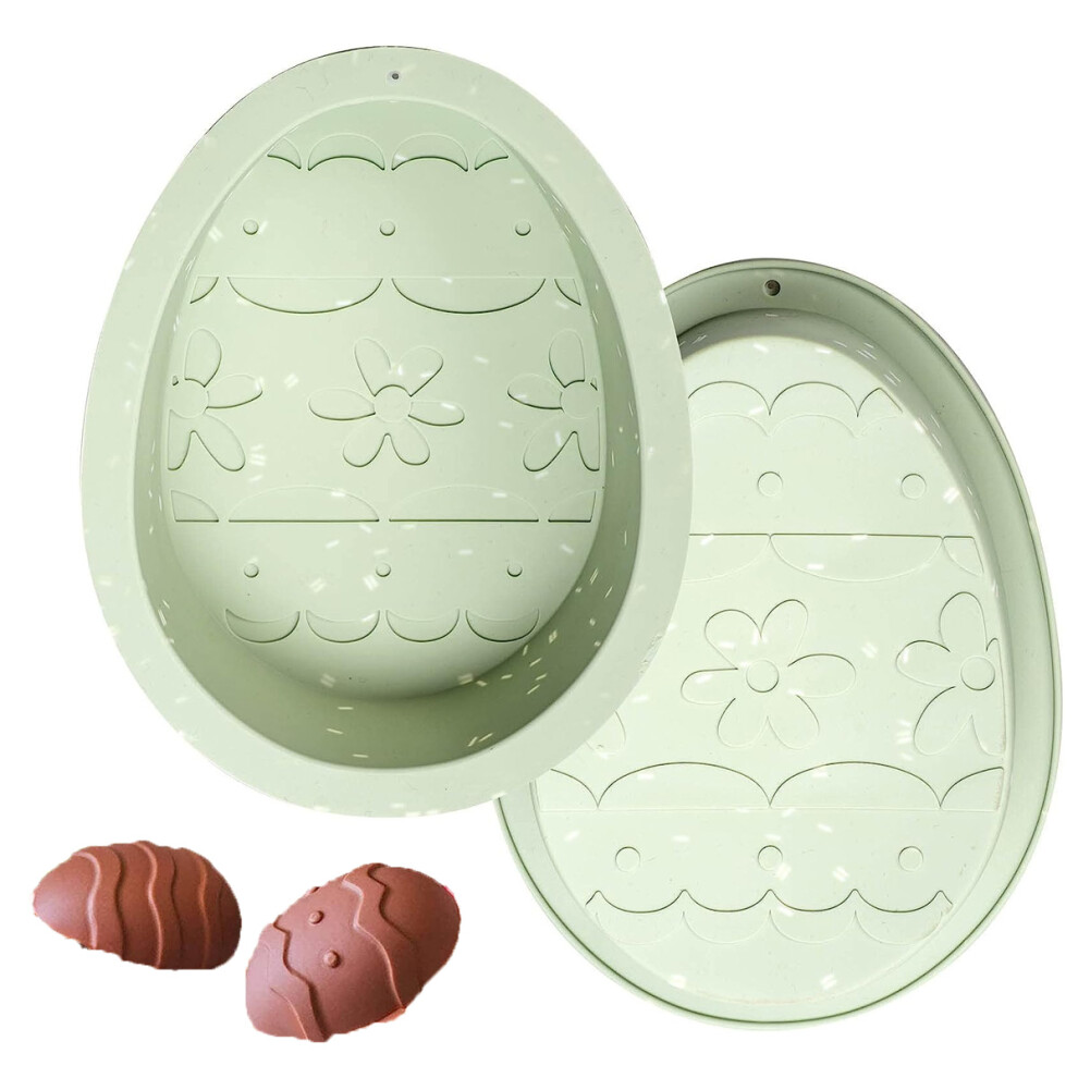 Egg Cake Pans, Easter Silicone Egg Chocolate Mold 2 Pack Large Breakable Egg Molds 7 Inch Cake Molds Easter Moulds Silicone Chocolate Tray 3545974777857