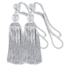 Elegantes prendedores de cortina com borlas e contas de cristal, luxuosos acessórios decorativos para sua casa, 2 peças.