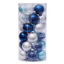 30pcs Christmas Ball Ornaments Set for Xmas Tree 60MM/2.36" Clear Shatterproof Plastic Christmas Tree Decorations Hanging Balls for Holiday