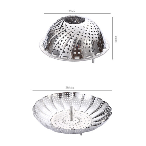 Dampkoger i rustfrit stål, justerbar dampindsats, til gryder 1