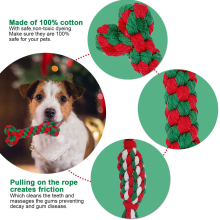 Christmas Toy,Christmas Dog Rope Toy Gift Chew Toy for Puppy Teething Cleaning and Training