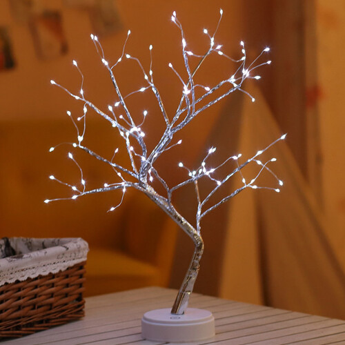 Luminária para Bonsai com 108 LEDs e Galhos Brilhantes, Funciona com Bateria e USB. 1