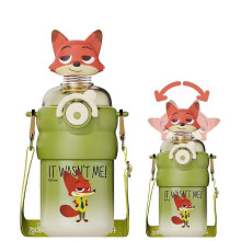 (Nick) Zootopia Wobble Head Doll Insulated Cup 550ml 316 Stainless Steel Straw Bottle