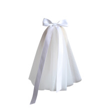 Bridal veil white soft gauze hair comb 30cm