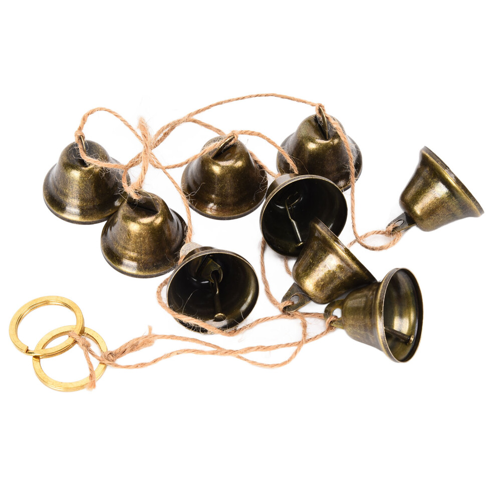 Hanging Bells String Handicrafts Decorative String Of 9 Iron Vintage Christmas Bells For Home Office Wall 3545974778632