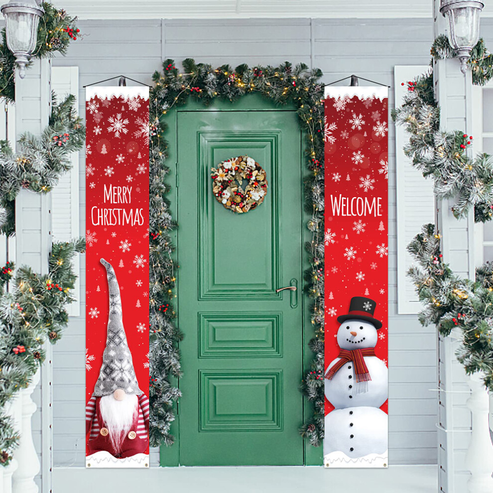 Pack Of 2 Merry Christmas Banner Merry Christmas Santa Claus Christmas Decoration Outdoor Indoor Christmas Banner Hanging Door Decoration Po 3545974779127