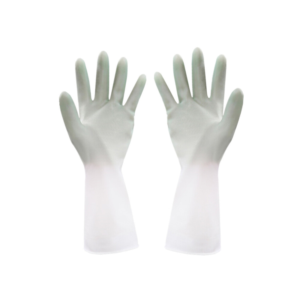Dishwashing Cleaning Gloves, Skin-Friendly, Reusable Kitchen Gloves With Cotton Flocked Liner, Non-Slip Green 3545974782929