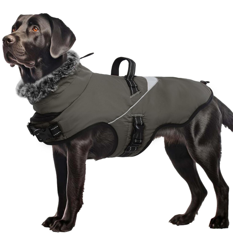 Dog Coat Dog Jackets For Small Medium Dogs Waterproof Dog Coat With Airtag Holder For Large Dog Fleece Jacket Dog Coat With Harness Built In 3545974778670