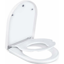Sedile WC in plastica di polipropilene, 2 in 1 con addestramento all'uso del vasino integrato per bambini, chiusura lenta e morbida, antisci