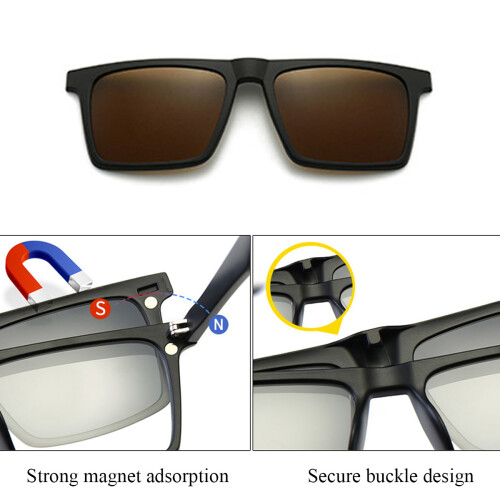 Γυαλιά Ηλίου Polarized με Κλιπ 5 σε Ένα, Γυαλιά Ηλίου Ιππασίας με Πολύχρωμα Γυα 2