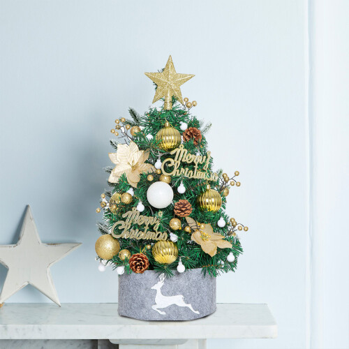 Mini Artificial Christmas Tree Gold Tabletop Decoration 2