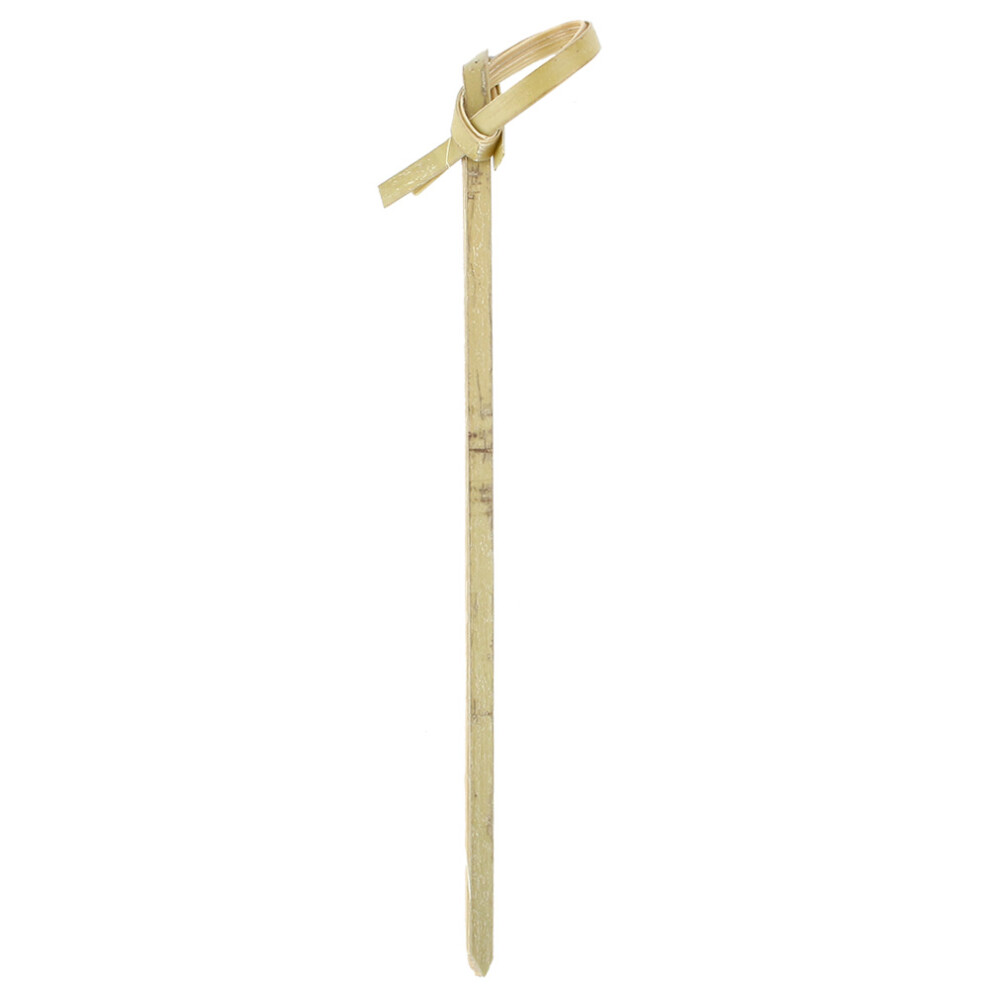 100Pcs Disposable Bamboo Toothpicks Cocktail Sticks With Knotted Decoration(9Cm) 3545974779677