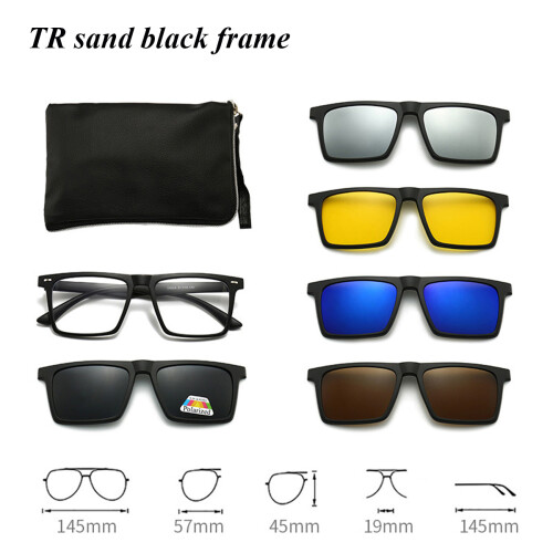 Γυαλιά Ηλίου Polarized με Κλιπ 5 σε Ένα, Γυαλιά Ηλίου Ιππασίας με Πολύχρωμα Γυα