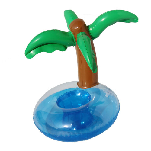 Drink Float Coconut Tree Shape PVC Inflatable Floating Drinking Holder for Swimming Pool Beach