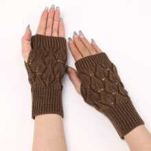 Winter Arm Warmers Mittens Knitted Fingerless Gloves for Women, Touch Screen Gloves for Typing Driving