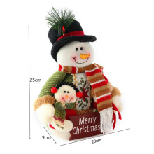 Christmas Tabletop Decoration, Santa Claus & Snowman Plush Doll Traditional Ornament for Christmas Theme Party Wedding Home Bar Tabletop Sce