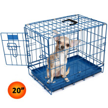 Blue 20in Dog Metal Training Cage with one door