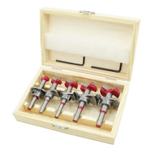 Professional Forstner Bit Set, Adjustable Positioning Drill, Cemented Carbide Woodworking Holes Opener Forstner Bits Set with Depth Stoper,