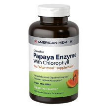 American Health Papaya Enzyme with Chlorophyll, 600 Chewable Tablets (Pack of 2)