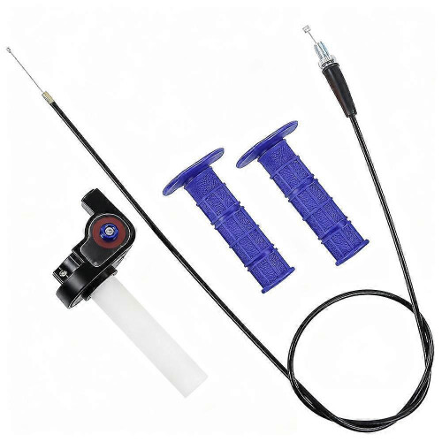 (Blue) Motorcycle Handle Accelerator Cable Visual Accelerator Grips