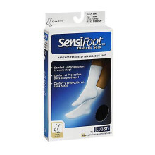 Jobst  Sensifoot Mens And Womens Crew Style Diabetic Black Socks, Small each (Pack of 1)