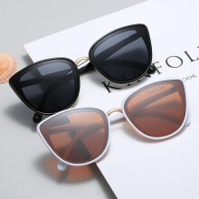 (c5) New Fashion Metal Rim Cat Eye Sunglasses UV Protection Plastic Frame Oversized Shades for Women