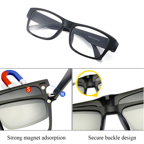 Γυαλιά Ηλίου Polarized με Κλιπ 5 σε Ένα, Γυαλιά Ηλίου Ιππασίας με Πολύχρωμα Γυα 2