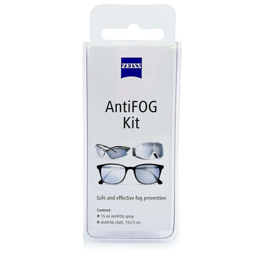 ZEISS Anti-Fog Kit Twin Pack 2 Cloths 2 Bottles Solution 1