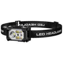 (Black) Headlamp Rechargeable, Lumen Super Bright Motion Sensor Head Lamp Flashlight