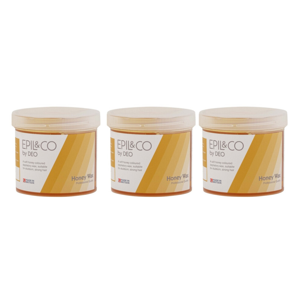 Epil & Co Honey Wax Pot Tub Jar Depilatory Face Leg Body Waxing Strip Beauty 3 Pk