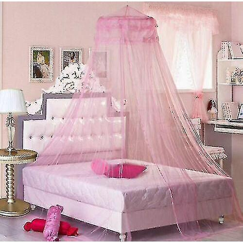 (White) Elegant Lace Bed Canopy Mosquito Net- Hung Dome 2