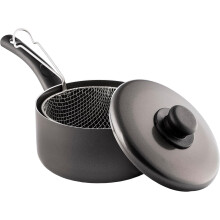 22cm Non-Stick Chip Pan Set | UK-Made Deep Fryer & Glass Lid