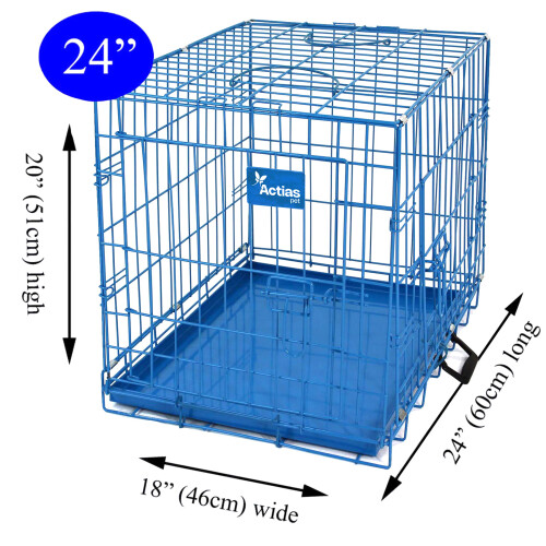 Actiaspet Blue 24in Dog Metal Training Cage 1