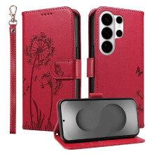 Compatible with Samsung Galaxy S26 Ultra Flip Case Stylish And Protective with Card Slots And Wrist Strap Dandelion Print Leather Phone Case