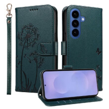 Compatible with Samsung Galaxy S26 Flip Case Stylish And Protective Dandelion Print Leather Phone Case with Card Slots And Wrist Strap