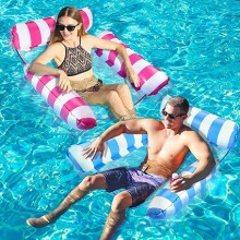 Alintor 2 Pack Inflatable Pool Floats, Pool Inflatables for Adults, 4 IN 1 Swimming Pool Floats Hammock, Pool Toys Water Hammock for Armchair