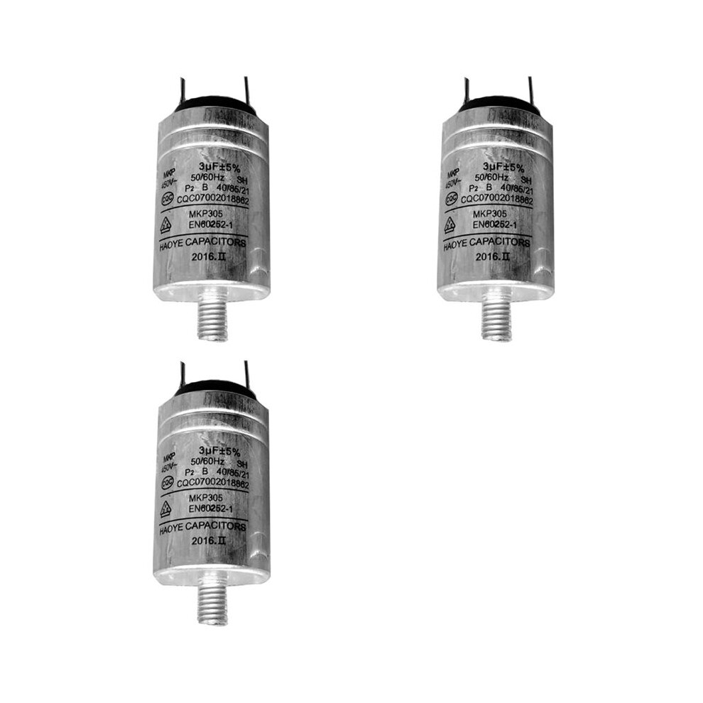 3X Dishwasher Parts Aluminum Housing Capacitor Mkp-3Uf 450Vac 6031929413521