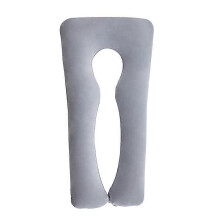 (Gray) Cotton Pillowcase For U-shaped Maternitys Pillow Washable Comfy Pillow Cover For Side Sleeper Pillow