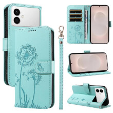 Compatible with Samsung Galaxy S26 Edge Flip Case with Card Slots And Wrist Strap Stylish And Protective Dandelion Print Leather Phone Case