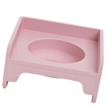 Bol carré en plastique ABS pour animaux de compagnie, avec-Rose