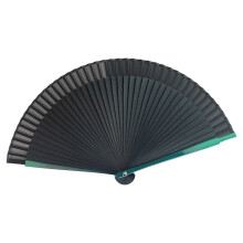 Bamboos ambachtelijke handventilator met zachte stof,-Groente