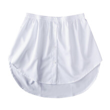 (24*16*2, White) Detachable Underskirt Women Fake Shirt Irregular Skirt Tail Blouse Hem Cotton Extender Fake Hem Mini Skirt Fake Hem 6 Sizes