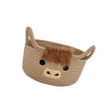 Fascinating Cow Print Fabric Storage Basket Storage Bin-Khaki