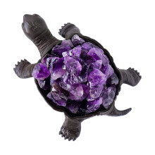 Niedliche Kristall-Schildkröten-Statue, Dekoration,-Amethyst