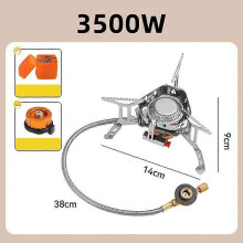 (3500W with adapter) Moose Rocket Stove, Outdoor Portable Double-Layer Windproof Three-Burner Stove