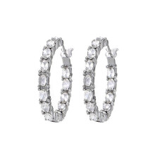 Large Circle Earrings, Women's Sophisticated Minimalist Sparkling Rhinestone Versatile Trendy Earrings