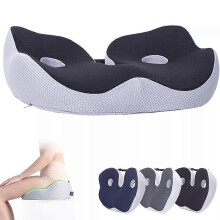 (Grey) Libiyi Outfany Ergoseat, Welnax Orthosoothe Memory Foam Seat Cushion